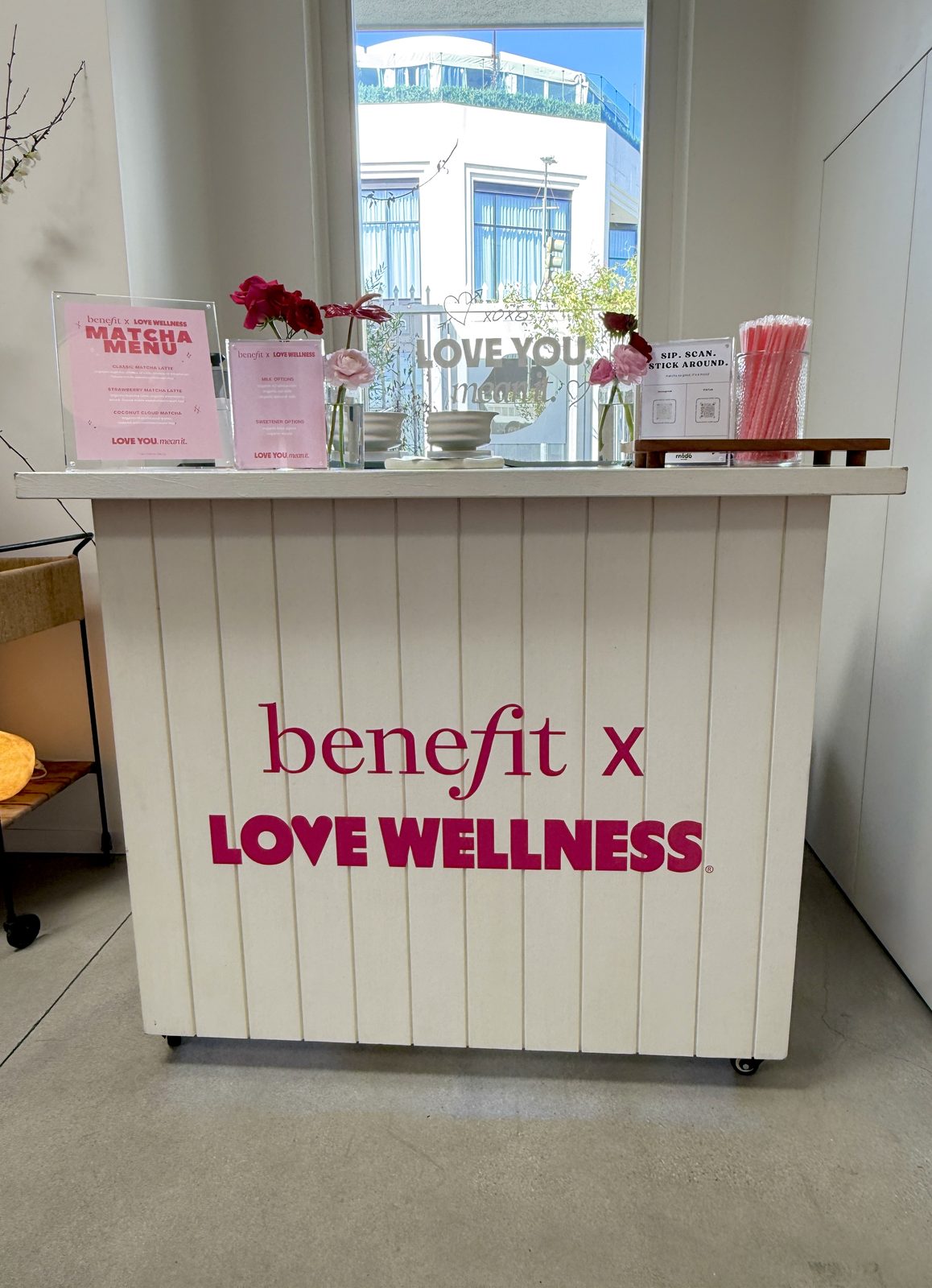 Branded matcha cart at a brand activation
