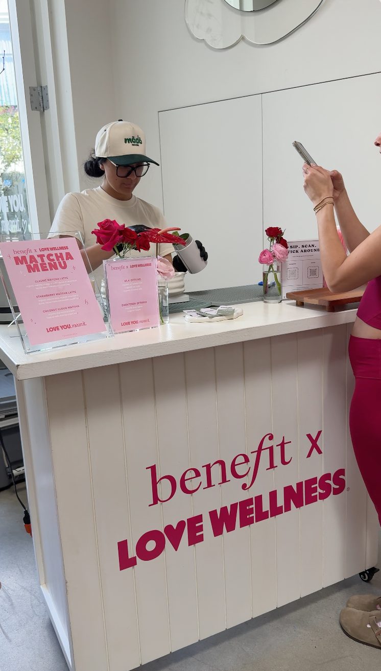 Benefit Cosmetics social team filming the Modo Matcha bar on-site